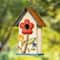 Glitzhome® 10.25" Washed White Distressed Flower Birdhouse